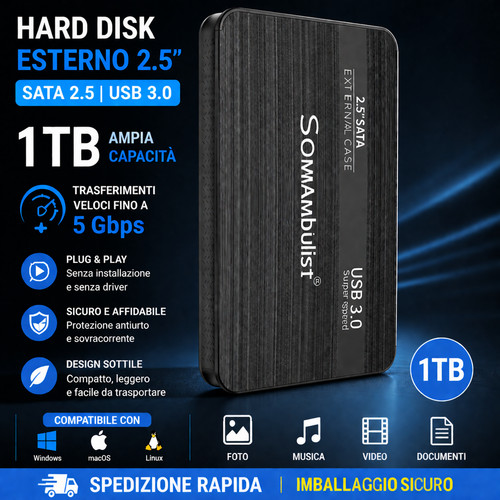 Hard disk esterno 1tb usb - hard, 3.0